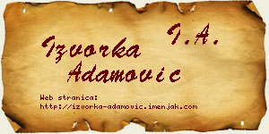 Izvorka Adamović vizit kartica